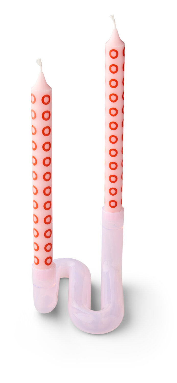 Wave lysestage, Milky Rose - H10 cm.